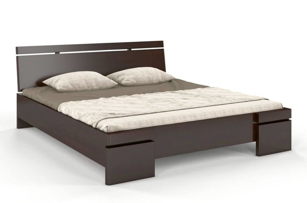 eoshop Drevená posteľ SPARTA Maxi, borovica (Rozmer: 140x200 cm, Farba: Palisander)